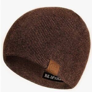 BE SPARKLE Brown Unisex Cotton Winter Skull Cap Warm Stretch Soft Beanie Hat OS